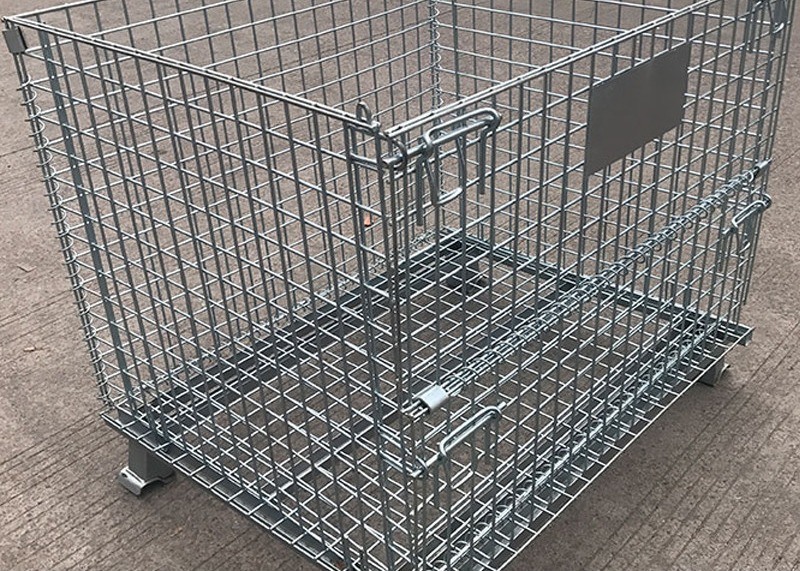 500kg Pallet Stacking SGS Collapsible Wire Mesh Container Customize Warehouse Equipment